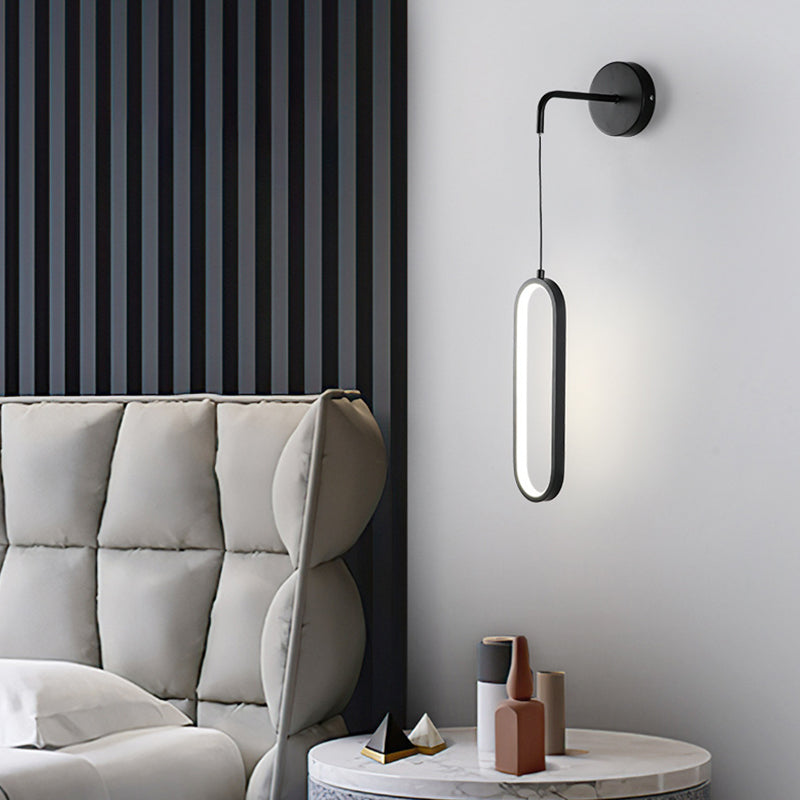 Bedside Modernist Wall Sconce Oval Single Light LED Simple Wall Mounted Light