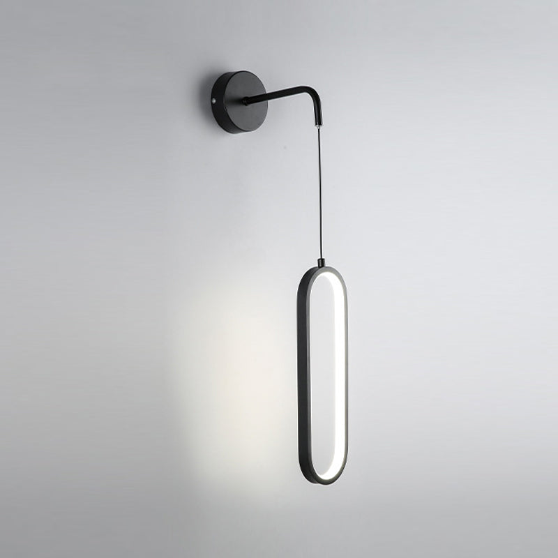 Bedside Modernist Wall Sconce Oval Single Light LED Simple Wall Mounted Light