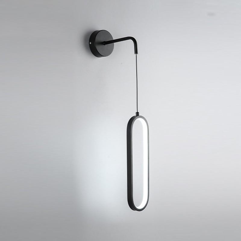 Bedside Modernist Wall Sconce Oval Single Light LED Simple Wall Mounted Light