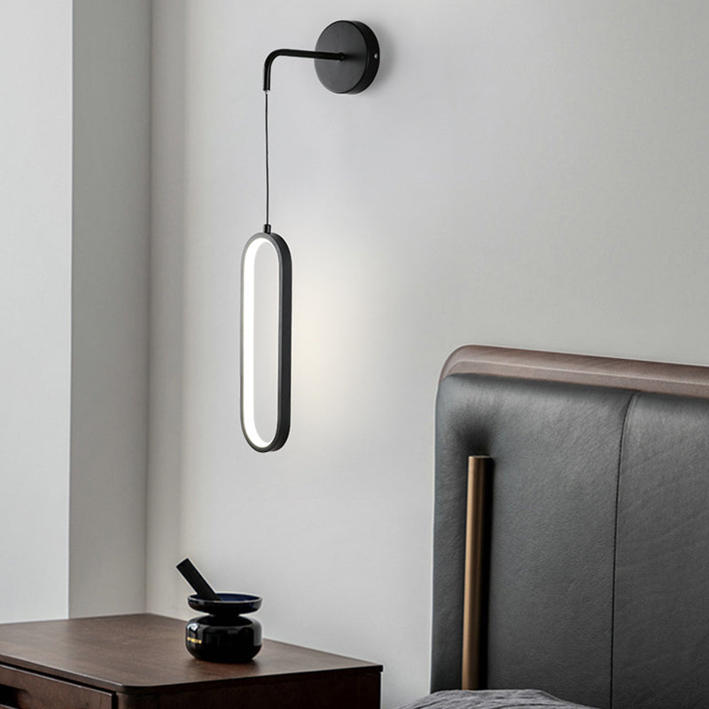 Bedside Modernist Wall Sconce Oval Single Light LED Simple Wall Mounted Light