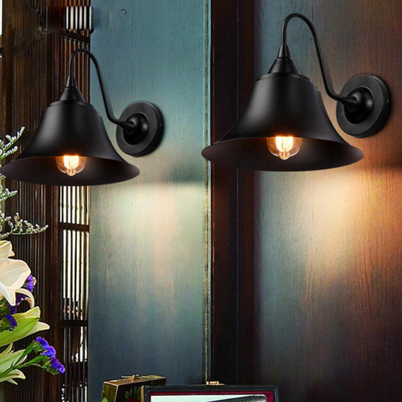 Fun a monte industriale a monte industriale di foglie di illuminazione a parete ombreggiata in metallo