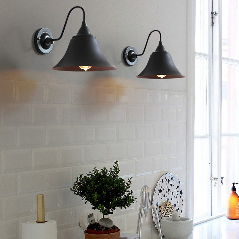 Fun a monte industriale a monte industriale di foglie di illuminazione a parete ombreggiata in metallo