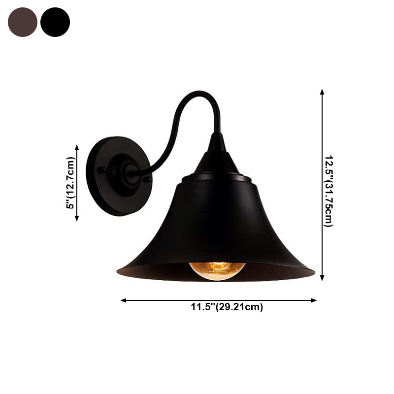 Fun a monte industriale a monte industriale di foglie di illuminazione a parete ombreggiata in metallo