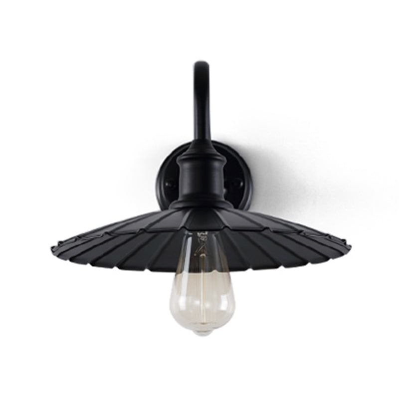 Illuminazione con funce murale in metallo in stile industriale Apparecchio di illuminazione da parete esterna in nero