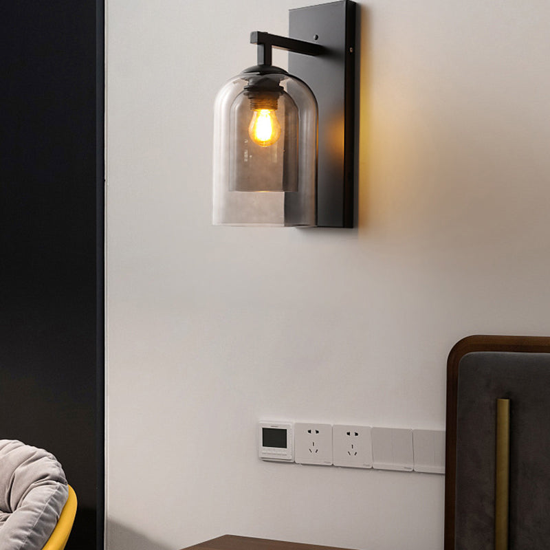 Lampada montata a parete a parete singola con sconde murale di stile industriale per camera da letto