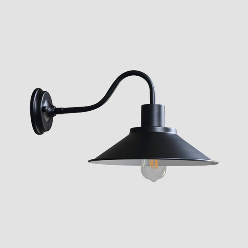 Cone Shaped Wall Lighting Fixture Industrial-Style Metal Outdoor Sconce Light Fixture