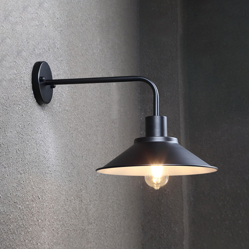 Cone Shaped Wall Lighting Fixture Industrial-Style Metal Outdoor Sconce Light Fixture