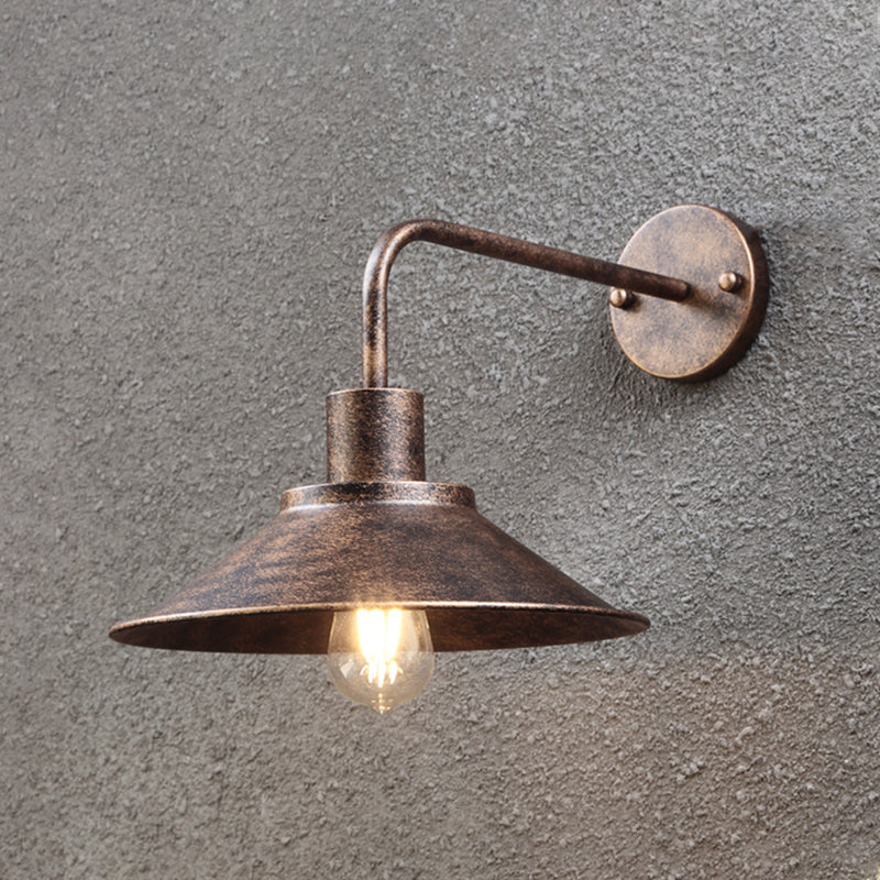 Cone Shaped Wall Lighting Fixture Industrial-Style Metal Outdoor Sconce Light Fixture