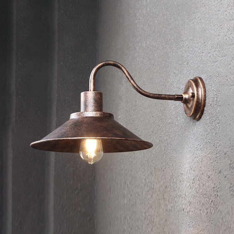 Cone Shaped Wall Lighting Fixture Industrial-Style Metal Outdoor Sconce Light Fixture