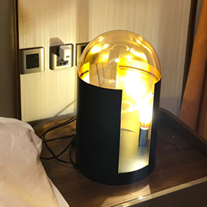 Lampada da tavolo in vetro stile moderno Forma geometrica Lampada da scrivania a 1 luce per camera da letto