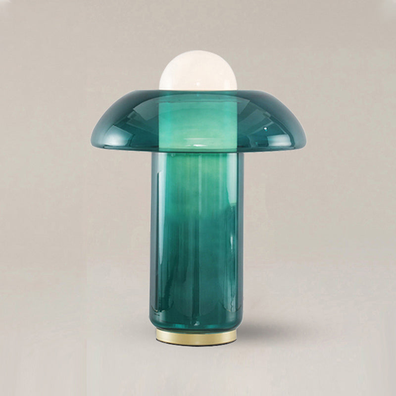 Lampada da tavolo in vetro stile moderno Forma geometrica Lampada da scrivania a 1 luce per camera da letto