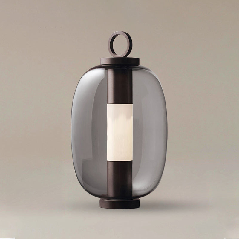 Lampada da tavolo in vetro stile moderno Forma geometrica Lampada da scrivania a 1 luce per camera da letto