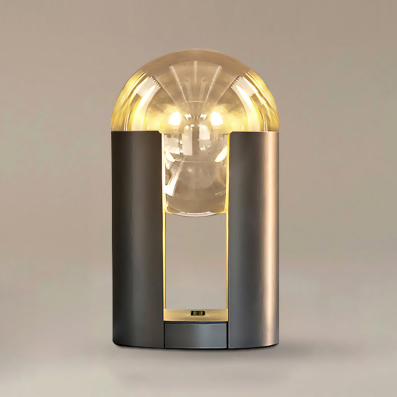 Lampada da tavolo in vetro stile moderno Forma geometrica Lampada da scrivania a 1 luce per camera da letto