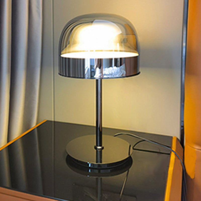 Lampada da tavolo in vetro stile moderno Forma geometrica Lampada da scrivania a 1 luce per camera da letto