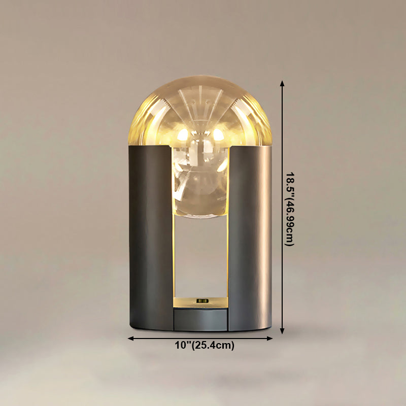 Lampada da tavolo in vetro stile moderno Forma geometrica Lampada da scrivania a 1 luce per camera da letto