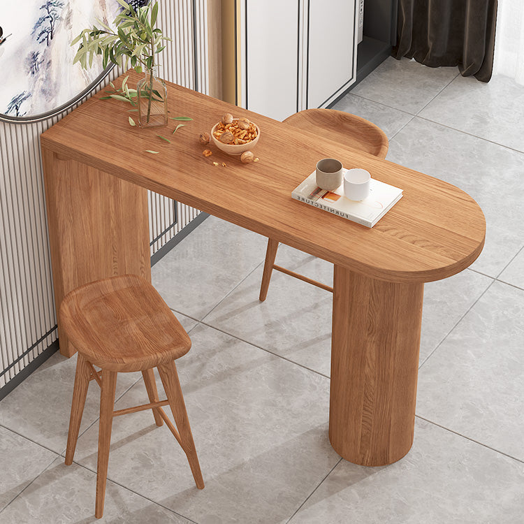 Industrial 41.3"H Bar Table Brown Wood Specialty Top Bistro Table for Living Room