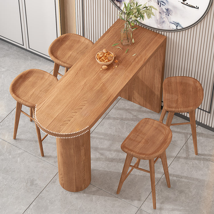 Industrial 41.3"H Bar Table Brown Wood Specialty Top Bistro Table for Living Room