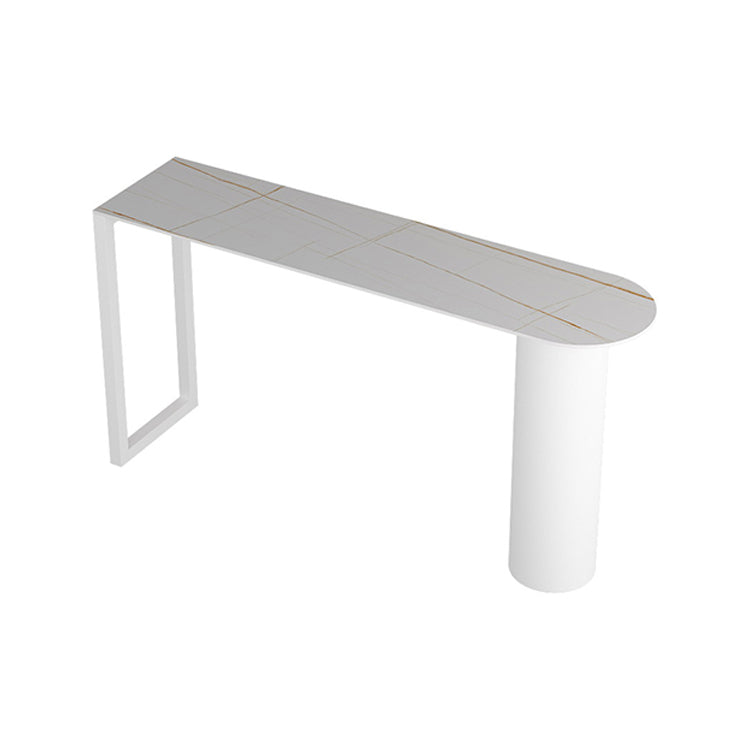 Industrial 41.3"H Bar Table Faux Marble White Top Specialty Bistro Table