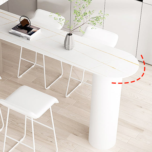 Industrial 41.3"H Bar Table Faux Marble White Top Specialty Bistro Table