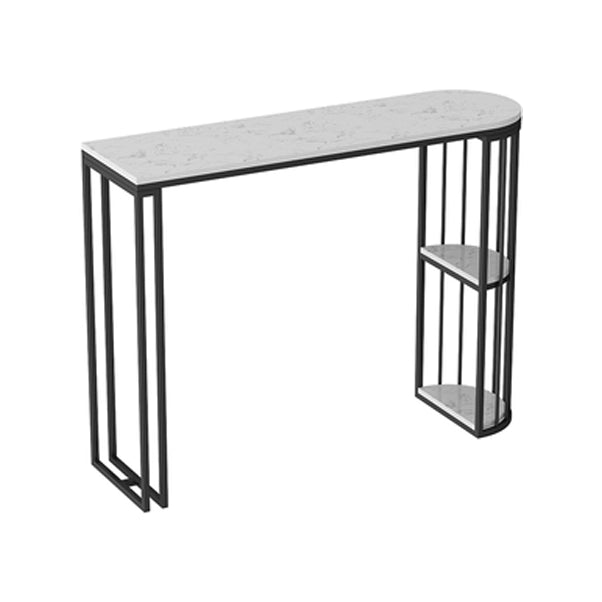 Industrial 41.3"H Bar Table Faux Marble White Top Specialty Bistro Table for Living Room