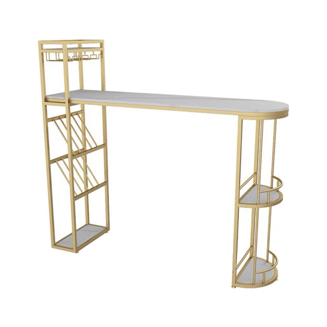 Glam Style Gold Iron Bar Table 41.3 "H TABLE DE BISTRO BISTRO BISTOIDE BLANC SPÉCIAL MARBRE H