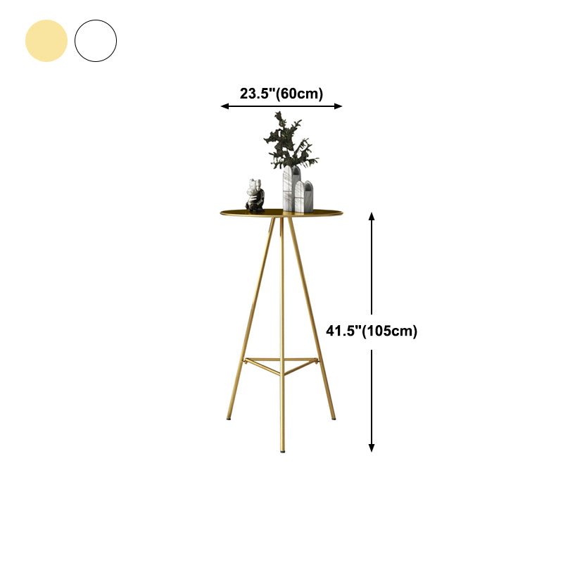 Industrial Round Indoor Bar Dining Table Iron Tripod Pedestal Bistro Table with Footrest
