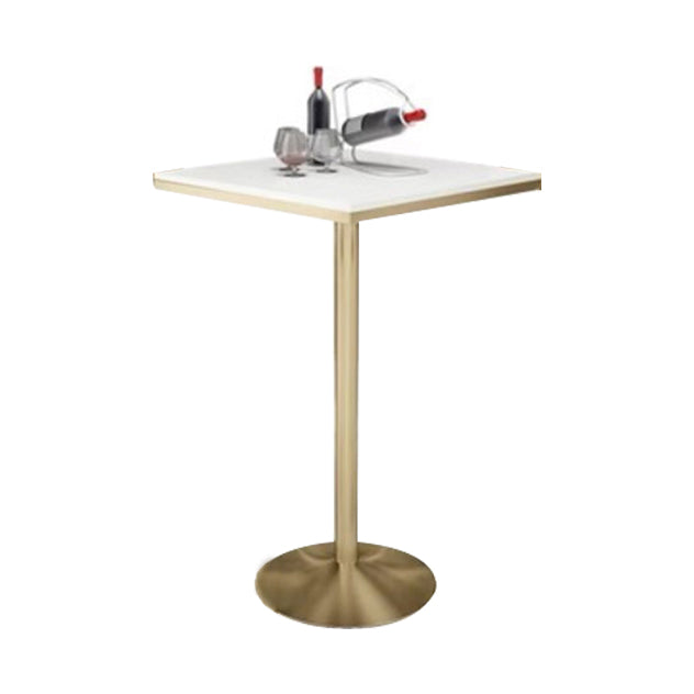 Glam Style Marble Top Counter Table Gold Base Bar Table for Living Room 42-inch Height