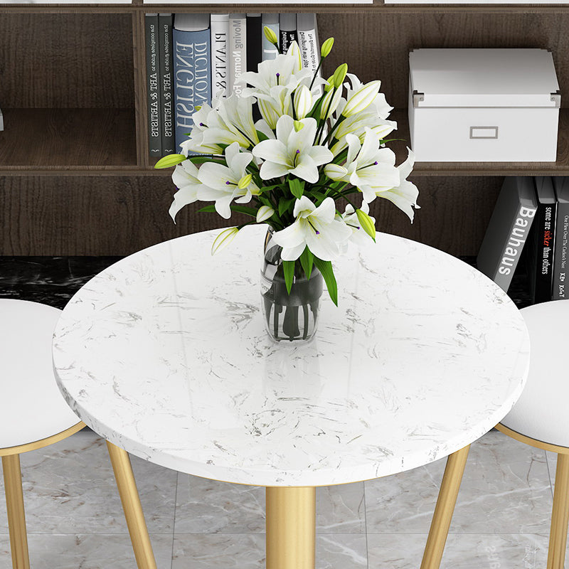 Glam Style Marble Top Counter Table Gold Base Bar Table for Living Room 42-inch Height