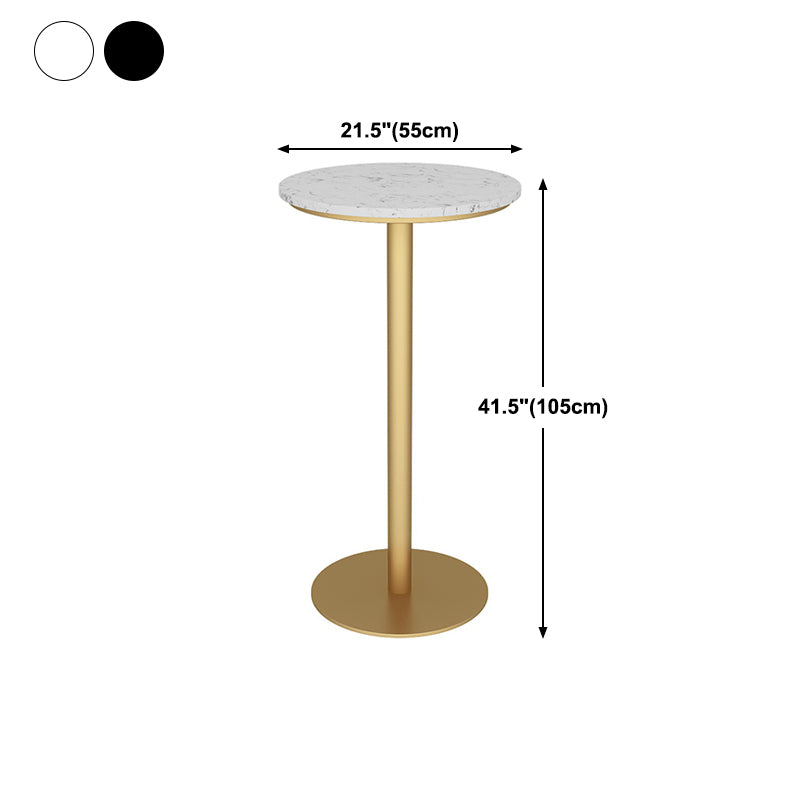 Glam Style Marble Top Counter Table Gold Base Bar Table for Living Room 42-inch Height
