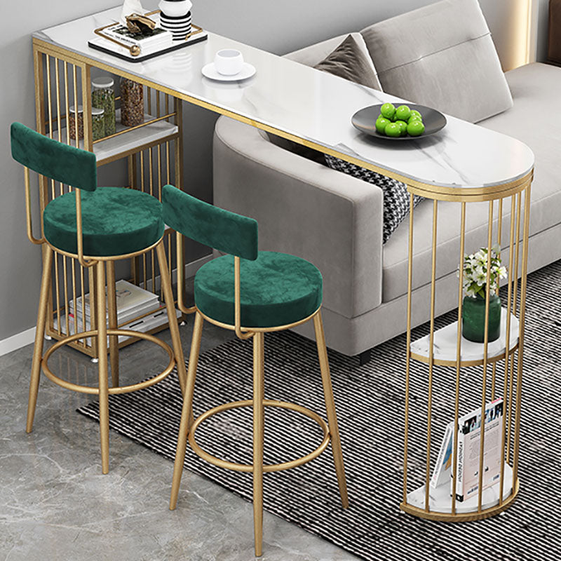 42-inch Height Cocktail Bar Table Nordic Metal Base Bar Height Storage Table