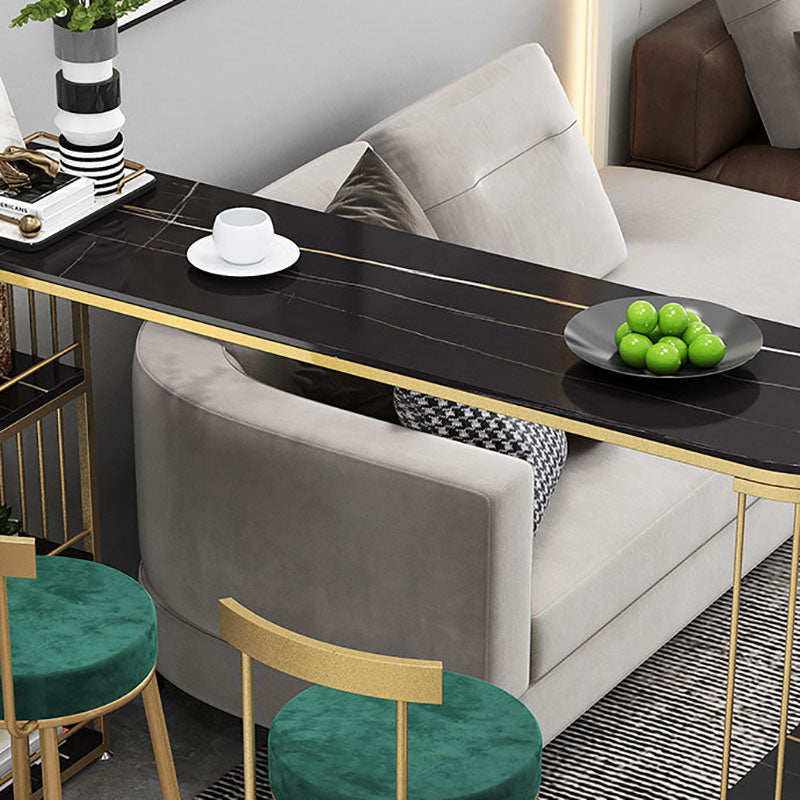 42-inch Height Cocktail Bar Table Nordic Metal Base Bar Height Storage Table