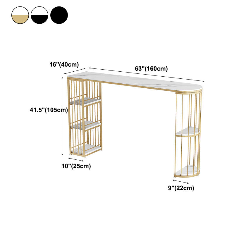 42-inch Height Cocktail Bar Table Nordic Metal Base Bar Height Storage Table