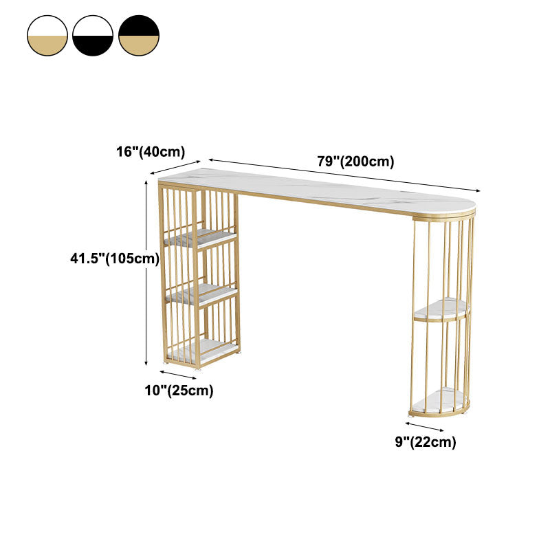 42-inch Height Cocktail Bar Table Nordic Metal Base Bar Height Storage Table
