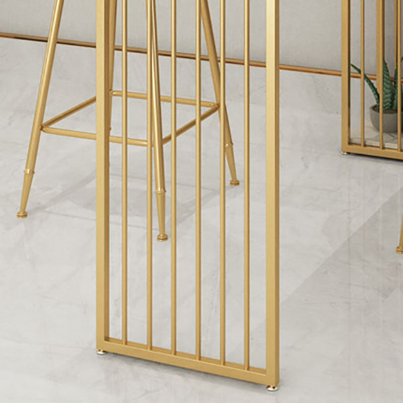 Glam Style Rectangle Counter Table Marble Top 42-inch Height Table for Dining Room