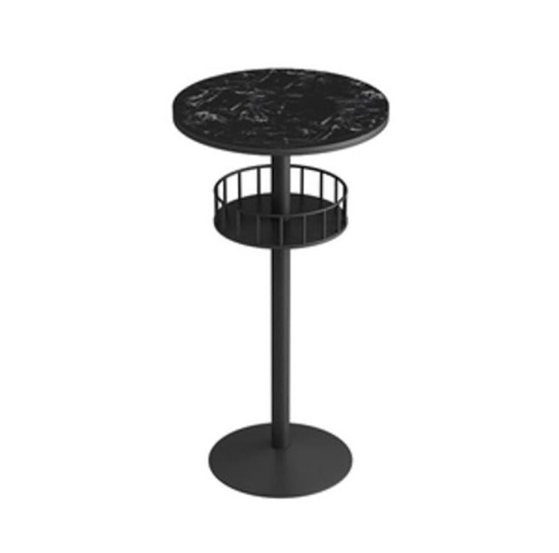 Glam Style Marble Bar Table 42-inch Height Metal Base Bistro Table