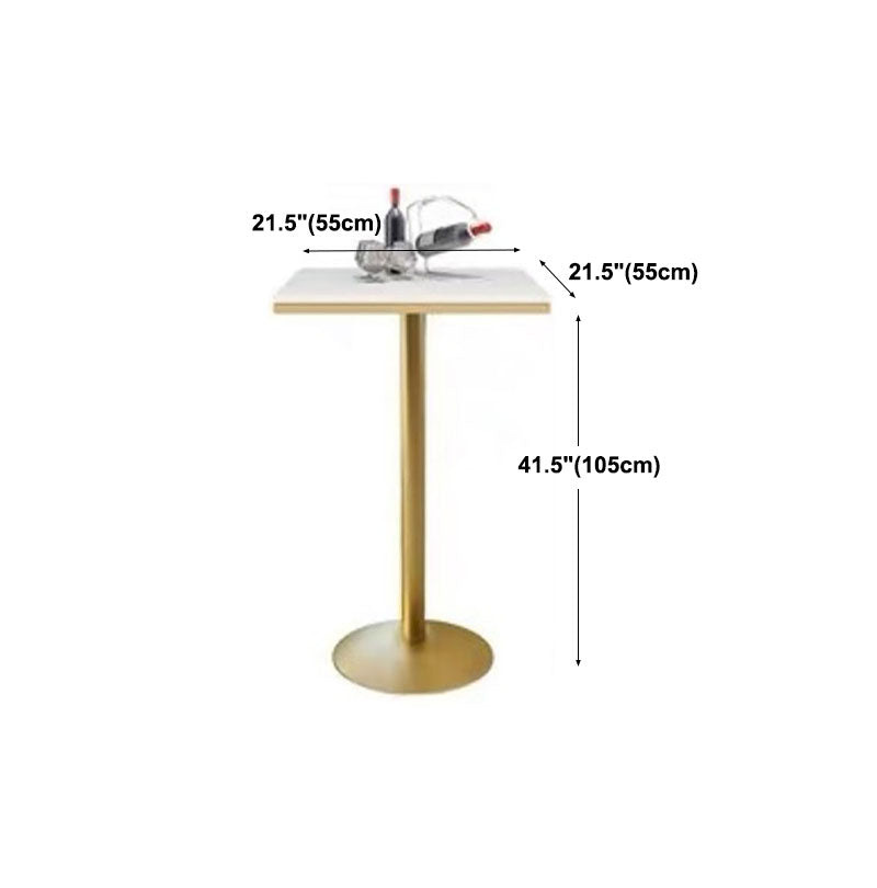 Table de bar en marbre Glam Style Gold Base Bistro Table pour intérieur