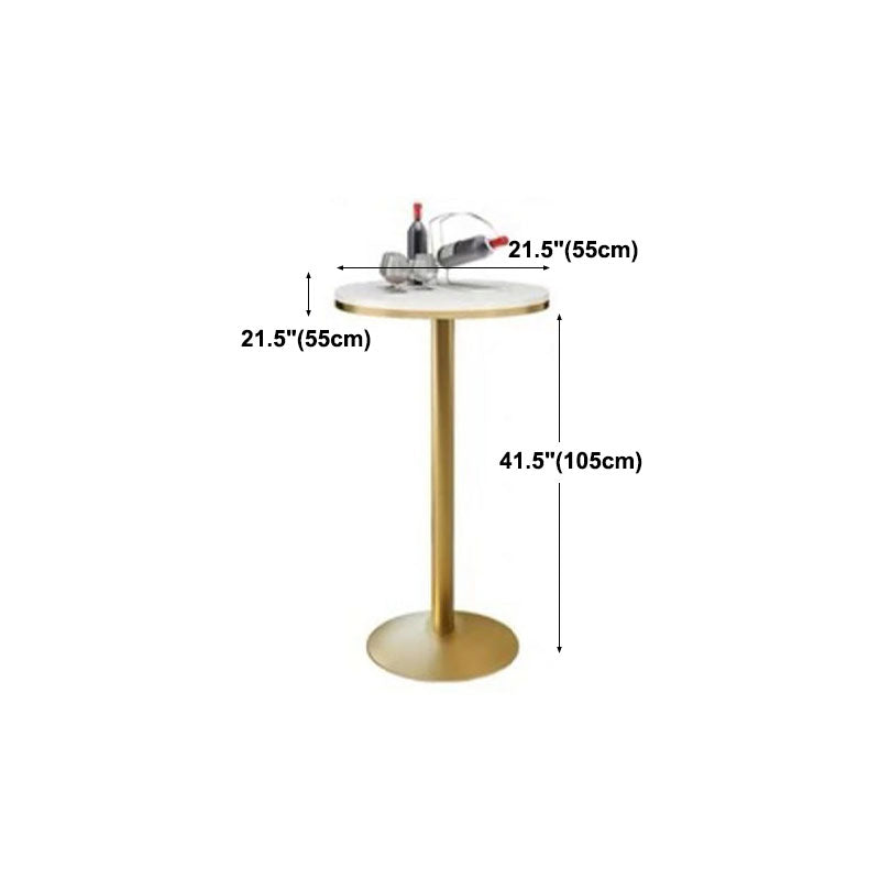 Table de bar en marbre Glam Style Gold Base Bistro Table pour intérieur
