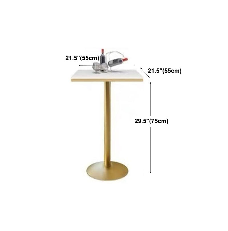 Table de bar en marbre Glam Style Gold Base Bistro Table pour intérieur