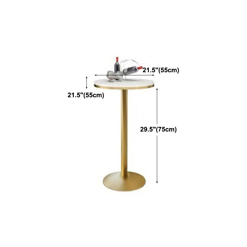Table de bar en marbre Glam Style Gold Base Bistro Table pour intérieur