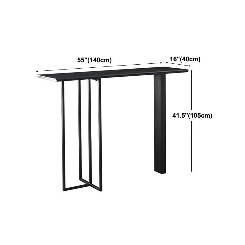 Industrial Rectangle Top Counter Table Marble Top 42-inch Height Table