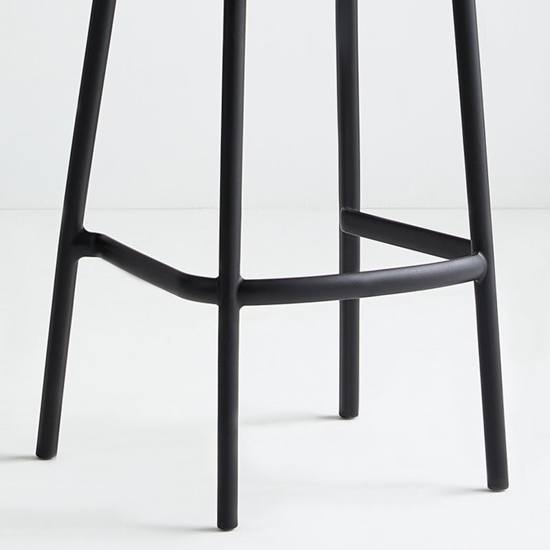 Stack-able Modern Footrest Bar Stool Low Back Plastic Rectangular Counter Stool