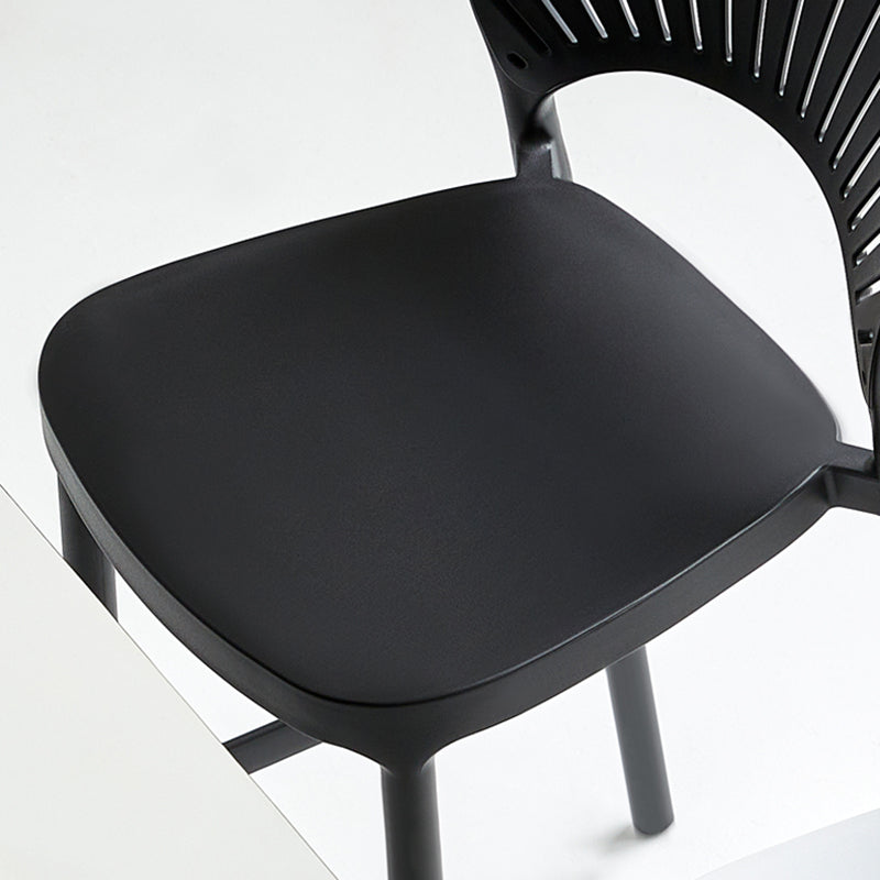 Stack-able Modern Footrest Bar Stool Low Back Plastic Rectangular Counter Stool