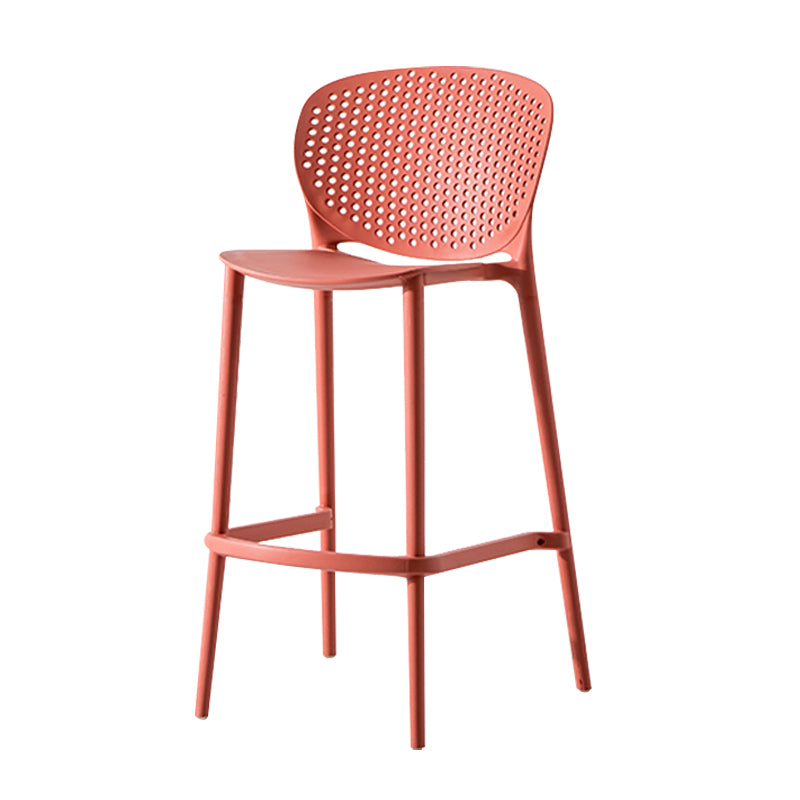 Modern Plastic Counter & Bar Stool Low Back Footrest Stool for Coffee Shop