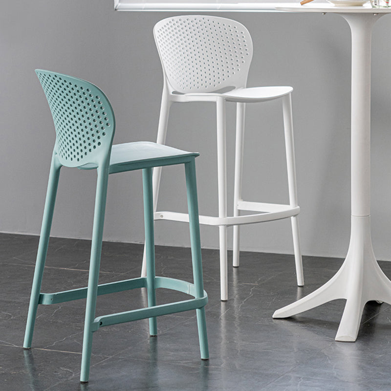 Modern Plastic Counter & Bar Stool Low Back Footrest Stool for Coffee Shop