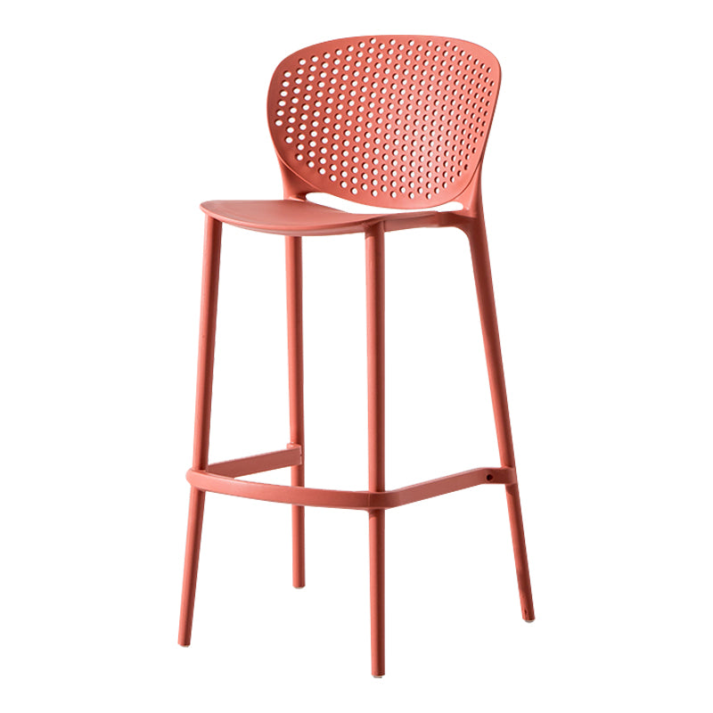 Modern Plastic Counter & Bar Stool Low Back Footrest Stool for Coffee Shop
