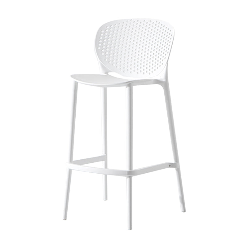 Modern Plastic Counter & Bar Stool Low Back Footrest Stool for Coffee Shop