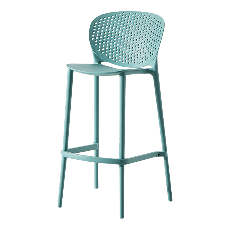 Modern Plastic Counter & Bar Stool Low Back Footrest Stool for Coffee Shop