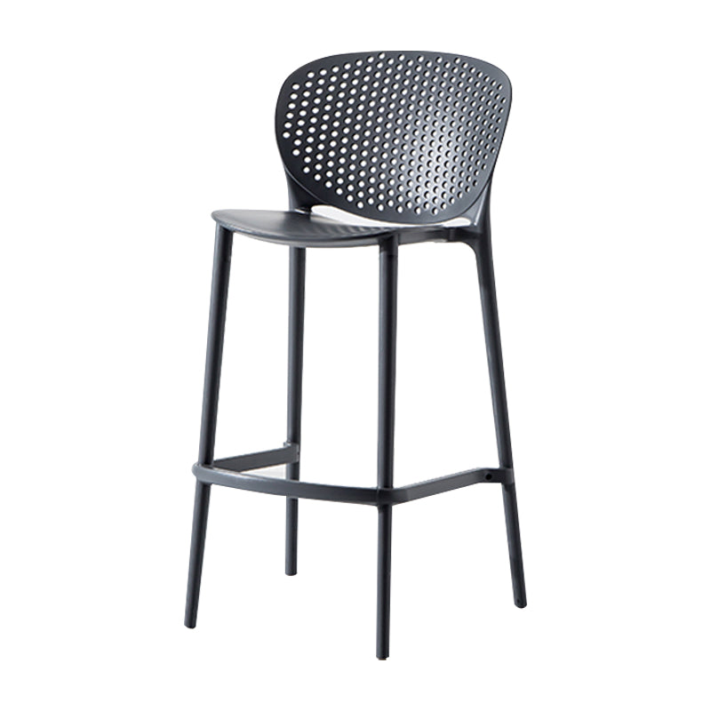 Modern Plastic Counter & Bar Stool Low Back Footrest Stool for Coffee Shop