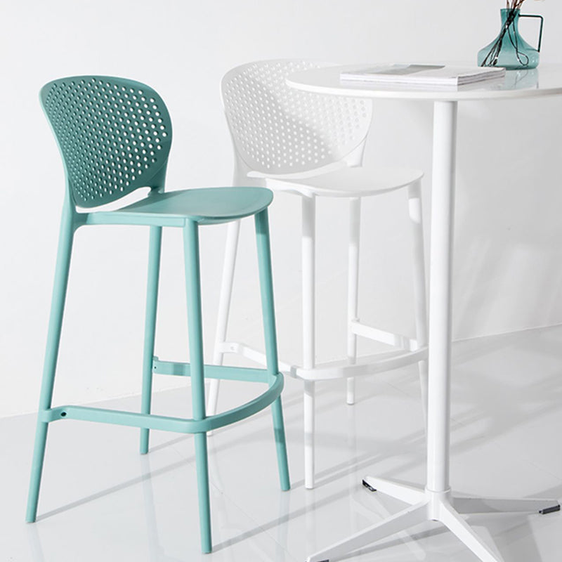 Modern Plastic Counter & Bar Stool Low Back Footrest Stool for Coffee Shop