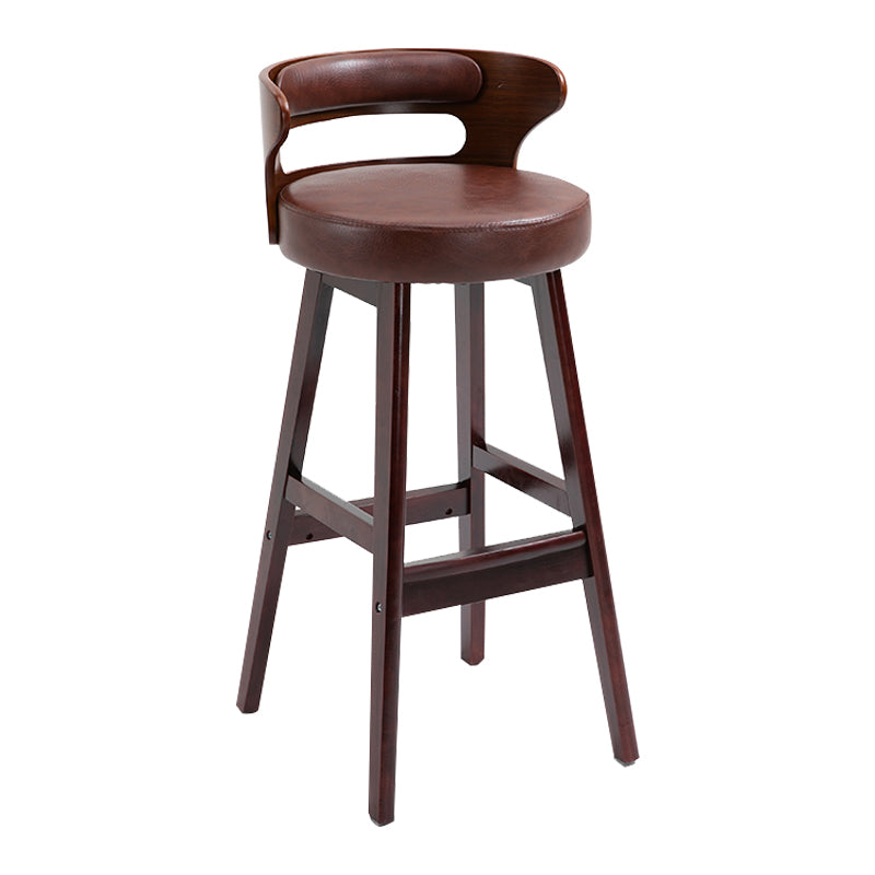 Taburete moderno de respaldo de respaldo sin brazo Taburete de bar de madera con cojín